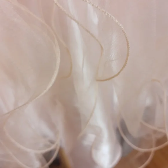 Bejeweled peach sweetheart short full skirt prom / party dress Goya London 10-12 - Picture 12 of 16